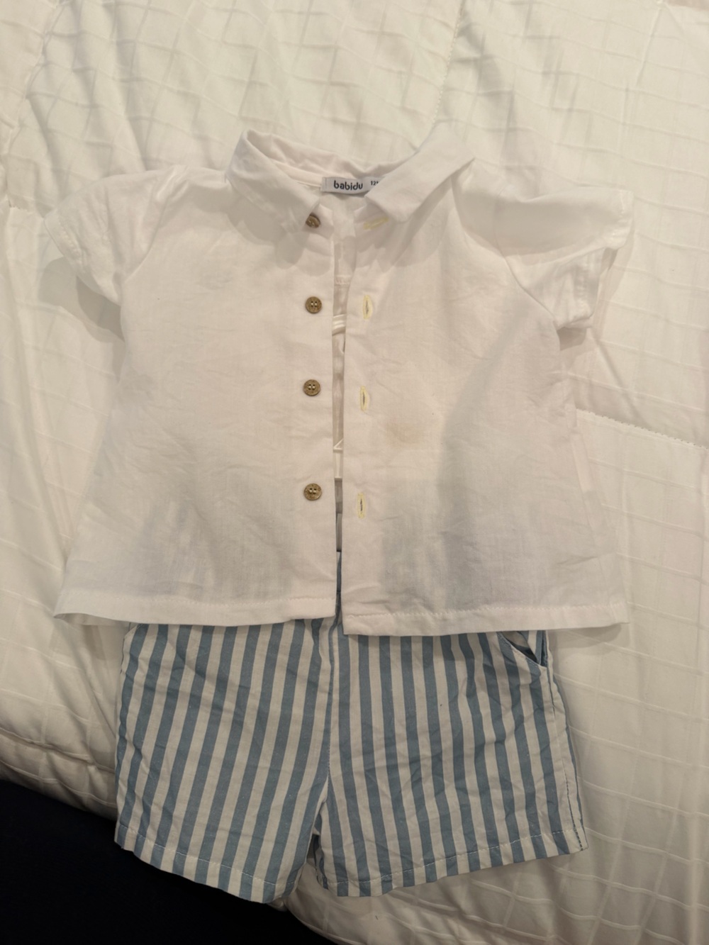 Babidu White Cotton Button-Front Kids Shirt